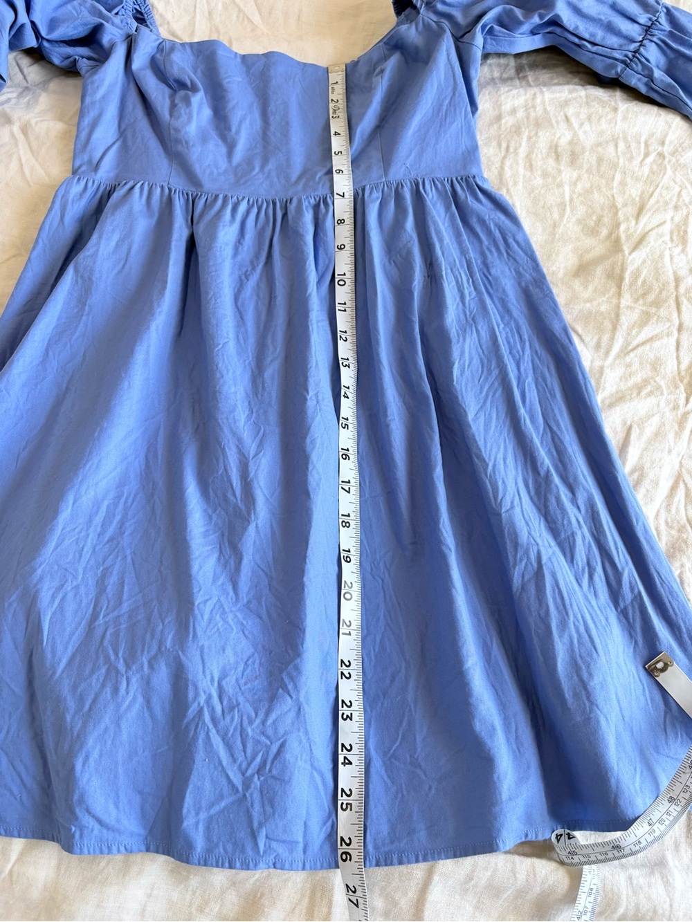 Reformation Michaela Puff Sleeve Mini Babydoll Dress - Picture 11 of 11